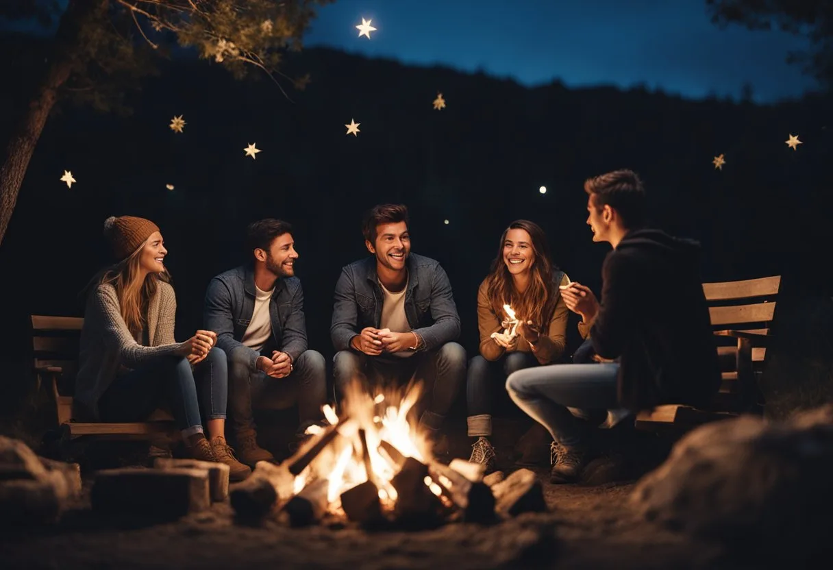 Personer på camping